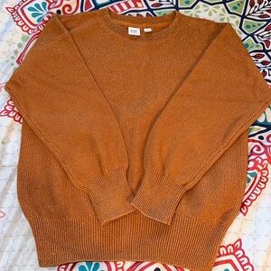EUC - Gap Kids Sparkle Sweater, Terrra Cotta / dark orange with gold shimmer
